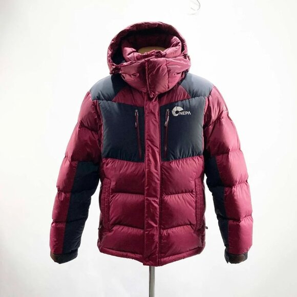 Nepa Men's Maroon Goose Down Full Zipper Hooded Puffer Jacket - Picture 1 of 8